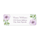 Lila, helle Floral Address Labels (Vorne)