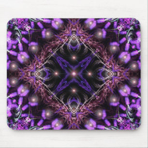Lila helle Fraktal-Tapisserie Mousepad
