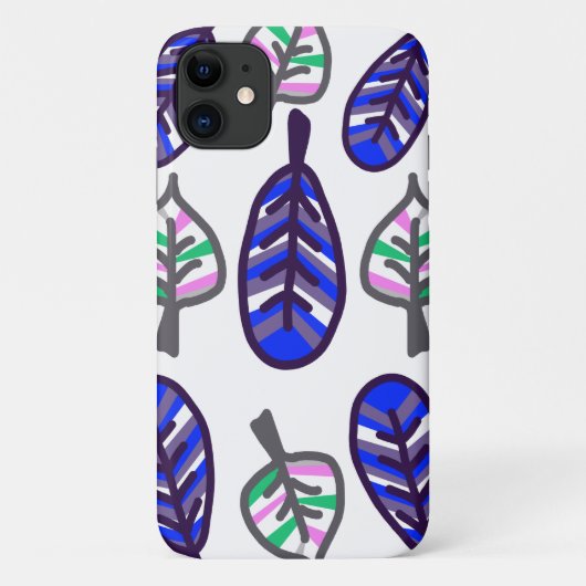 Lila helle Pastellfarbe Blätter iPhone 11 Fall Case-Mate iPhone Hülle (Rückseite)