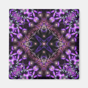 Lila heller Fraktal-Tapisserie-Magnet Magnet