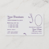 Lila hellgrauer Chic Verziert mit Logo und Foto Visitenkarte (Rückseite)