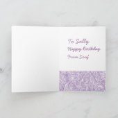 Lila Henna Birthday Card Karte (Innenseite)