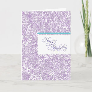 Lila Henna Birthday Card Karte
