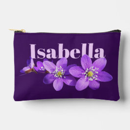Lila Hepatica-Blumen Name Dunkelviolett Zubehörtasche