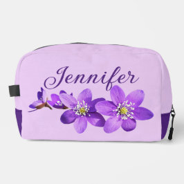 Lila Hepatica-Blumen Name Helllila Waschbeutel