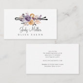 Lila Herbst Bouquet Blumenladen Bobby Button Frise Visitenkarte (Vorne/Hinten)