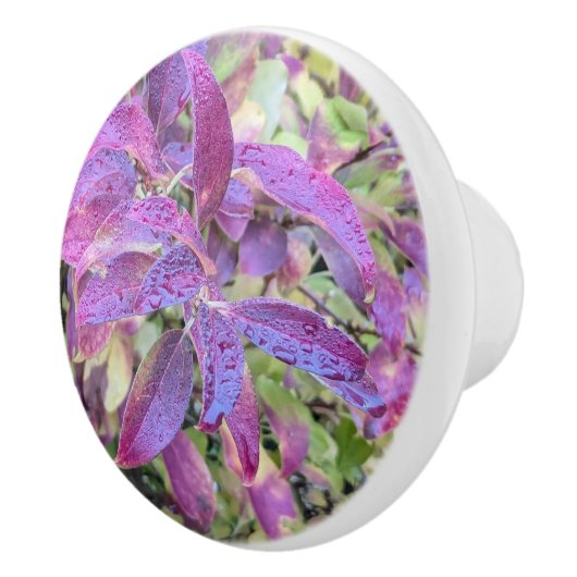 Lila Herbstblätter Keramikknauf (Rechts)