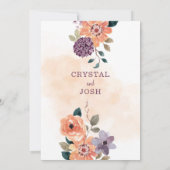 Lila Herbsthochzeit und Orange Fall Einladung (Rückseite)