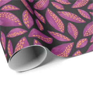 Lila herbstliche Herbstblätter Geschenkpapier