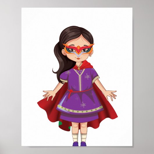 Lila Heroine Girl Poster (Vorne)