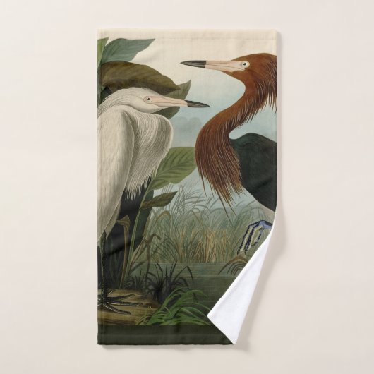 Lila Heron Audubon Bird Wildlife Painting Badhandtuch Set (Handtuch)