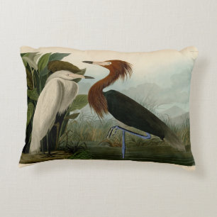 Lila Heron Audubon Bird Wildlife Painting Dekokissen