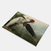 Lila Heron Audubon Bird Wildlife Painting Fußmatte (Schrägansicht)