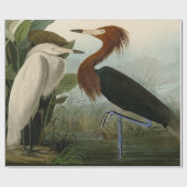 Lila Heron Audubon Bird Wildlife Painting Geschenkpapier (Flach)