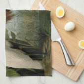 Lila Heron Audubon Bird Wildlife Painting Geschirrtuch (Viertel Falte)