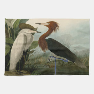 Lila Heron Audubon Bird Wildlife Painting Geschirrtuch