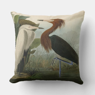 Lila Heron Audubon Bird Wildlife Painting Kissen