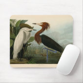 Lila Heron Audubon Bird Wildlife Painting Mousepad (Mit Mouse)