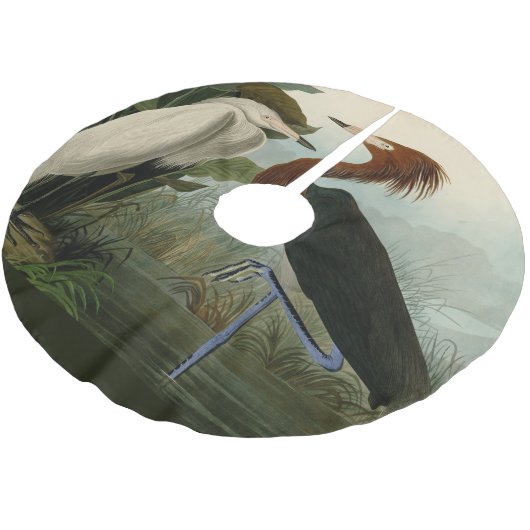 Lila Heron Audubon Bird Wildlife Painting Polyester Weihnachtsbaumdecke (Schrägansicht)