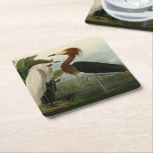 Lila Heron Audubon Bird Wildlife Painting Rechteckiger Pappuntersetzer (angewinkelt)