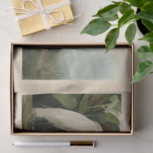 Lila Heron Audubon Bird Wildlife Painting Seidenpapier (Geschenk)