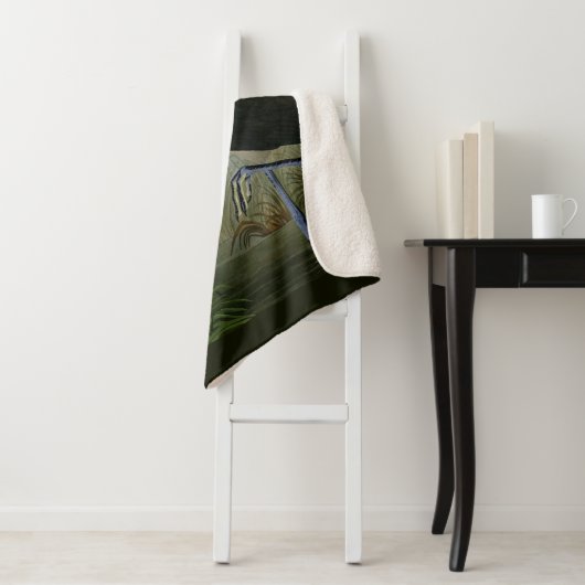 Lila Heron Audubon Bird Wildlife Painting Sherpadecke (Beispiel)