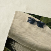 Lila Heron Audubon Bird Wildlife Painting Strandtuch (Beispiel)