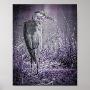 Lila Heron Poster