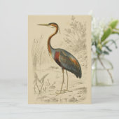 Lila Heron Tracks Edouard Print Feiertagskarte (Stehend Vorderseite)