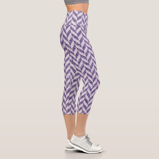 Lila Herringbone Capri Leggings (Rechts)