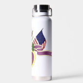 Lila herz 3 Kupfervakuum isoliert Trinkflasche (Rückseite)