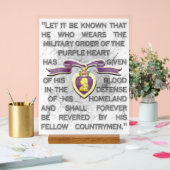 Lila Herz Akryllisches Zeichen Acrylschild (Hochzeit)