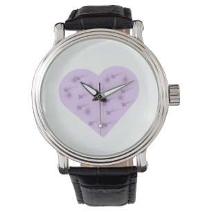 Lila Herz Ästhetik-Uhr Armbanduhr