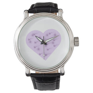 Lila Herz Ästhetik-Uhr Armbanduhr