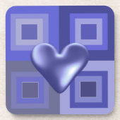 Lila Herz Design Untersetzer (Vorderseite)