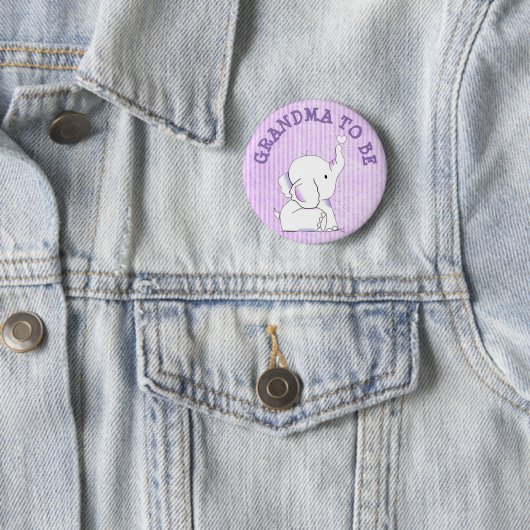 Lila Herz-Elefant-Baby-Duschen-Button Button (Beispiel)