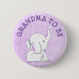 Lila Herz-Elefant-Baby-Duschen-Button Button