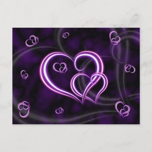 Lila Herz - Elegant personalisieren Postkarte (Vorderseite)