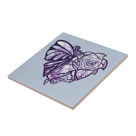 Lila Herz Fliese (Seite)