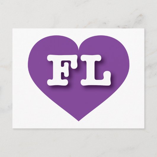Lila Herz Florida - I Liebe FL Postkarte (Vorderseite)