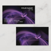 Lila Herz-Fraktal-Geschäfts-Karte Visitenkarte (Vorne/Hinten)