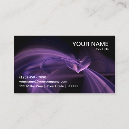 Lila Herz-Fraktal-Geschäfts-Karte Visitenkarte (Vorderseite)