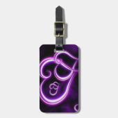 Lila Herz Gepäckanhänger (Vorderseite vertikal)