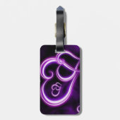 Lila Herz Gepäckanhänger (Rückseite vertikal)