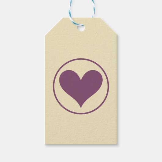 Lila Herz Geschenkanhänger (Vorderseite)