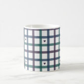 Lila-Herz-Gingham Kaffeetasse (Mittel)
