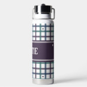 Lila-Herz-Gingham Trinkflasche (Hinten)
