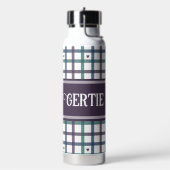 Lila-Herz-Gingham Trinkflasche (Links)
