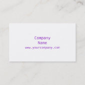 Lila Herz"Herz" Geschäftskarten-Seitenweiß Visitenkarte (Rückseite)