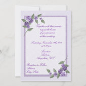 Lila Herz-Hochzeits-Foto-Einladungs-12x18 Einladung (Rückseite)